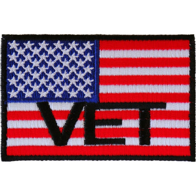 Daniel Smart American Flag Vet Embroidered Patch, 3 x 2 inches - American Legend Rider
