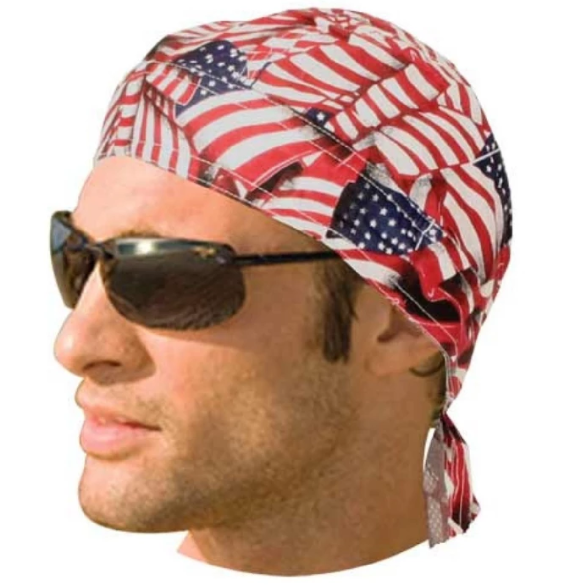 Daniel Smart American Flag Headwrap (Unisex, Cotton, One Size) - American Legend Rider