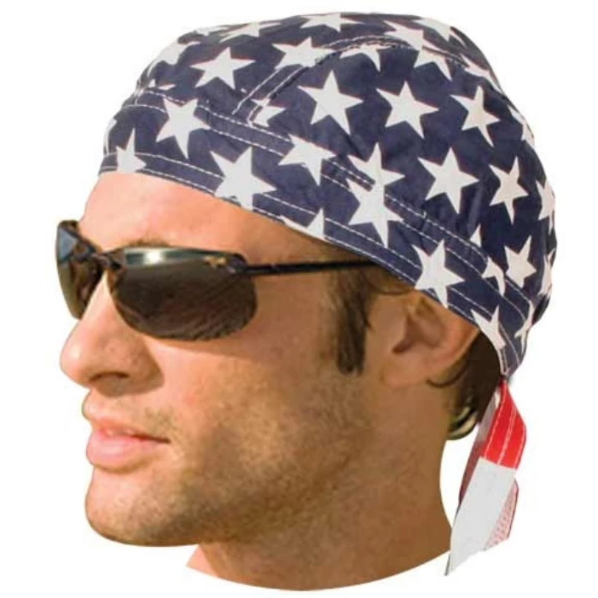 Daniel Smart American Flag Headwrap, Cotton, Blue/White/Red - American Legend Rider
