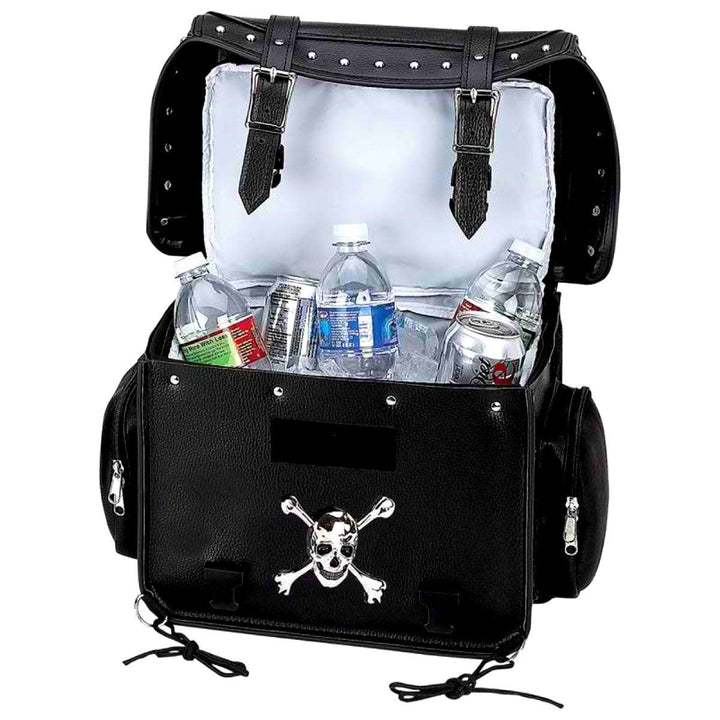 Diamond Plate™ Motorcycle Trunk Cooler Bag w/Skull Medallion, 15