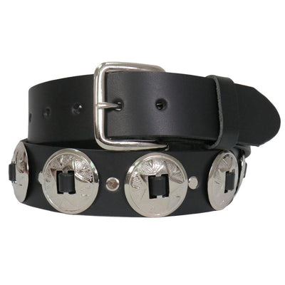 Hot Leathers Heavy Leather Concho Belt - American Legend Rider
