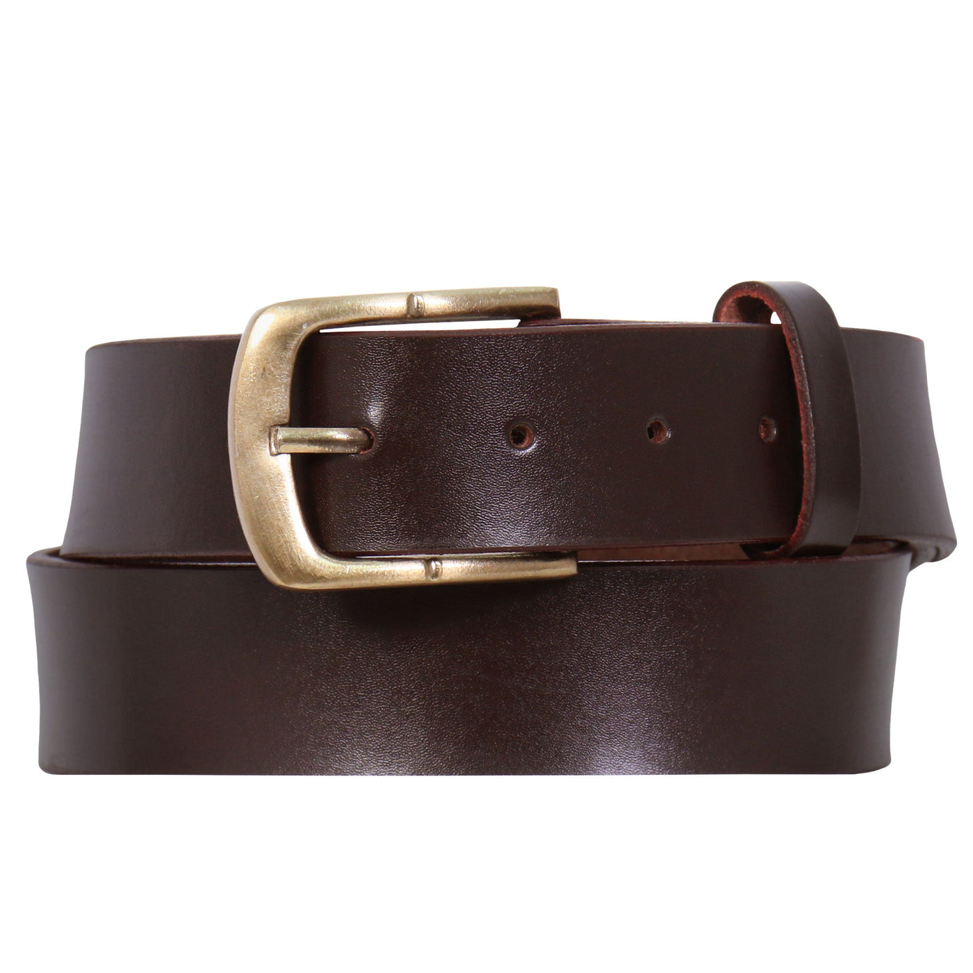 Hot Leathers Brown Leather Belt with Square Buckle