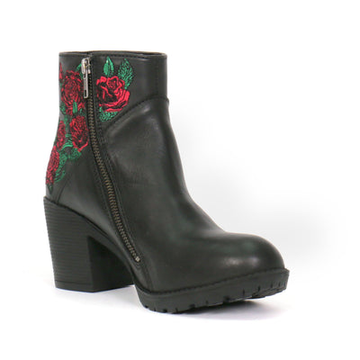Hot Leathers Women's Wild Roses Zipper Boot