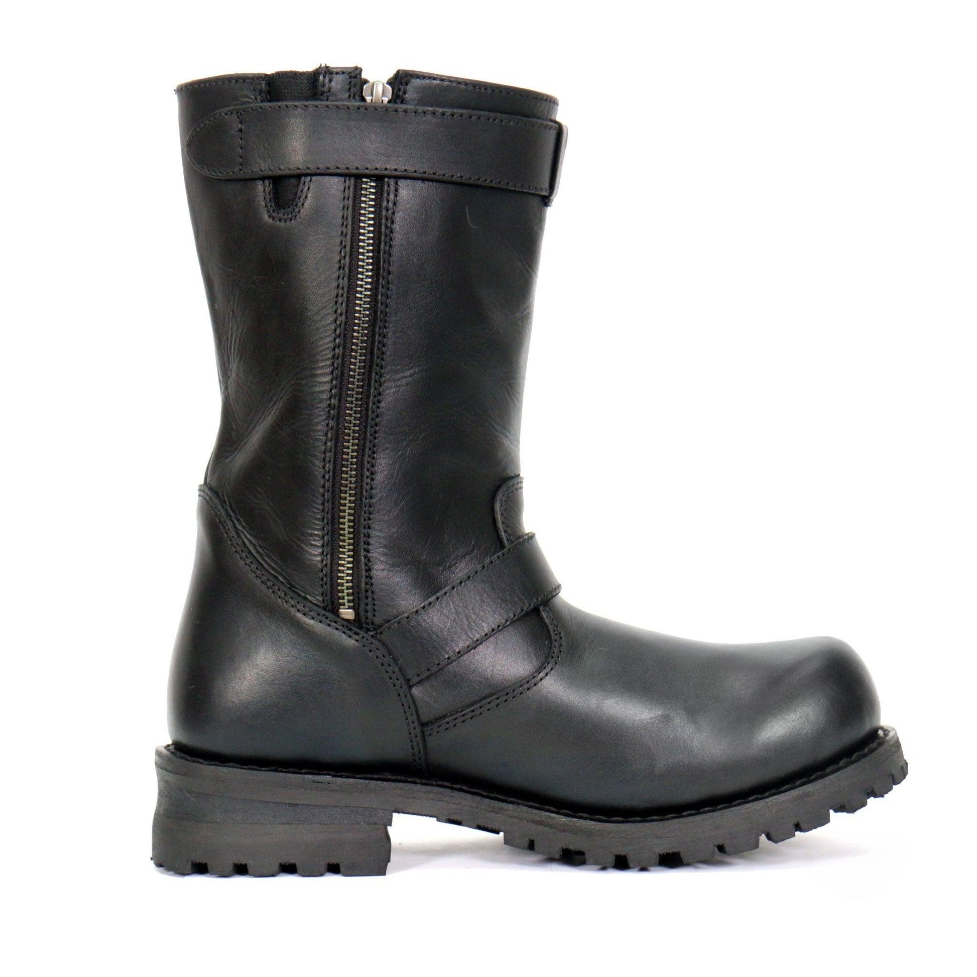 Hot Leathers Tall Harness Flag Skull Boot With Round Toe - American Legend Rider