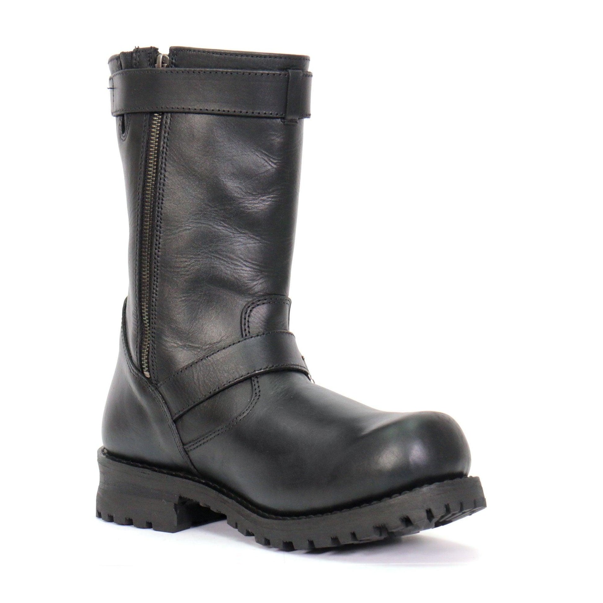 Hot Leathers Tall Harness Flag Skull Boot With Round Toe - American Legend Rider
