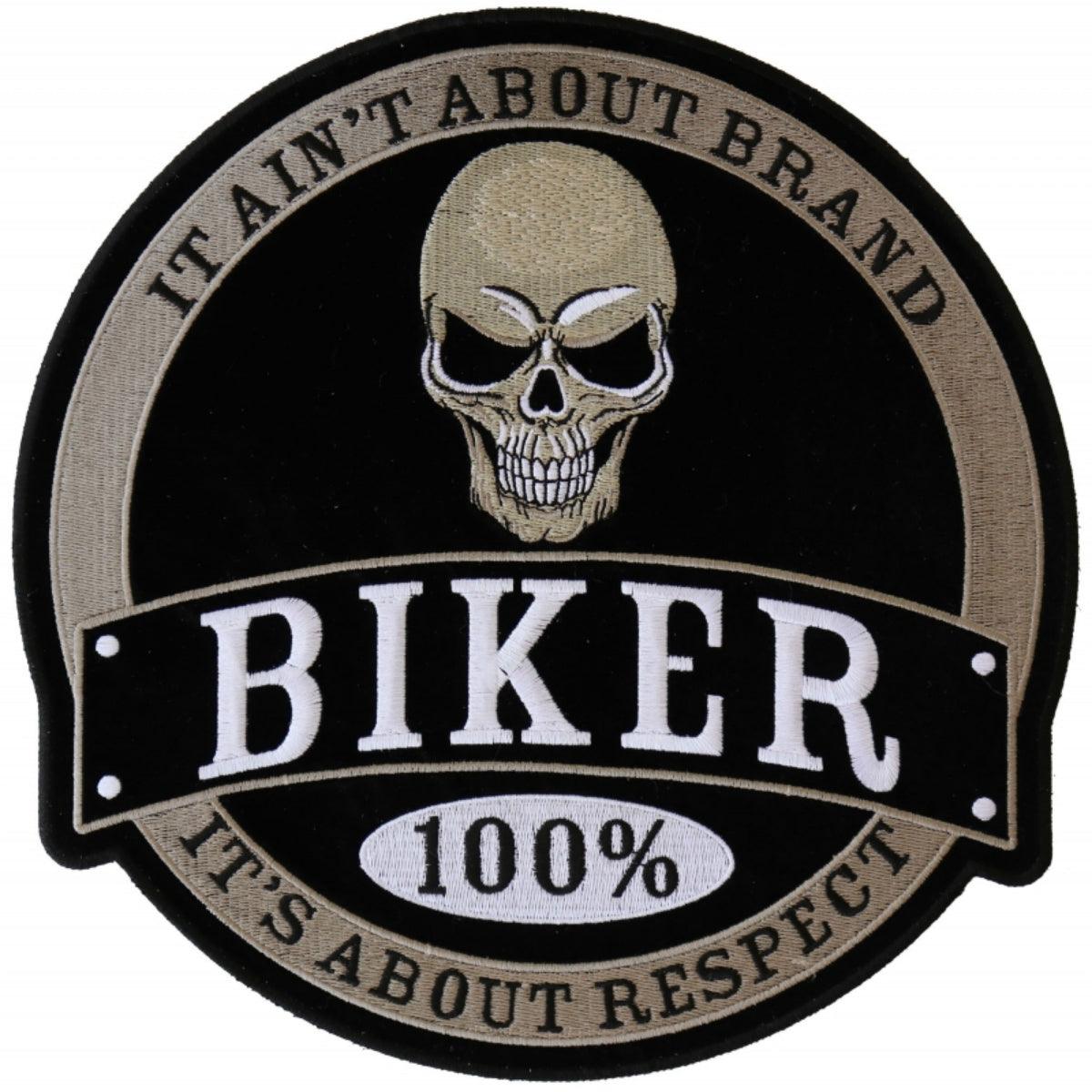 Daniel Smart 100% Biker Skull Embroidered Iron on Patch, 10 x 10 inches - American Legend Rider