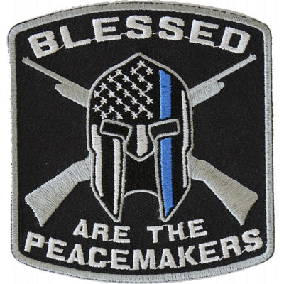 Daniel Smart Blessed Are The Peacemakers w/Thin Blue Line For Law Enforcement Patch, 3.5 x 3.75 inches - American Legend Rider