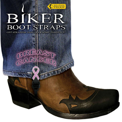 Daniel Smart Weather Proof Boot Straps, Breast Cancer, 4 Inch - American Legend Rider