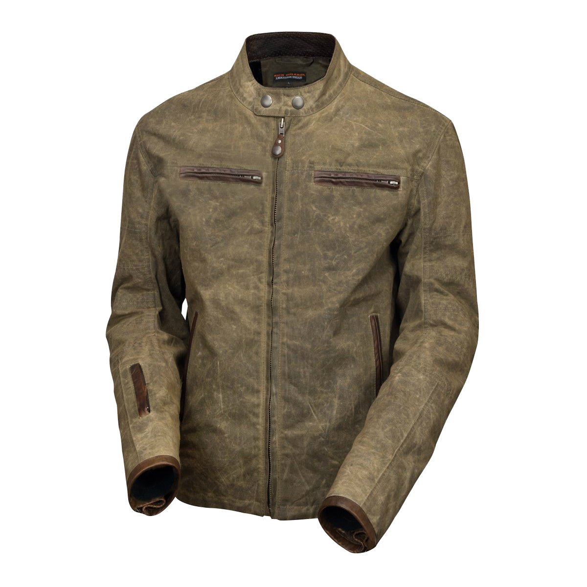 Vance Leather Rusty Men's Brown Wax Cotton Scooter Jacket