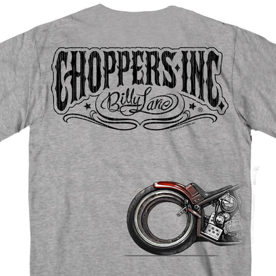 Hot Leathers Men's Official Billy Lane's Choppers Ink Bikes Over Time T-Shirt, Heather - American Legend Rider