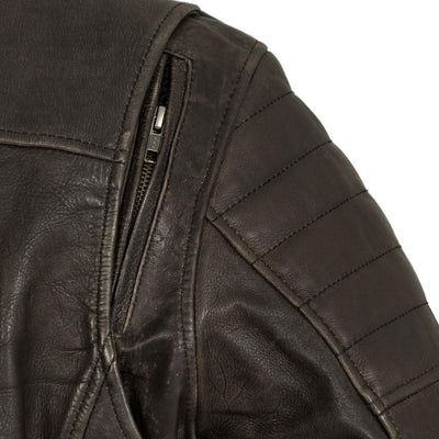 First Manufacturing Commuter - Men's Motorcycle Leather Jacket, Brown - American Legend Rider