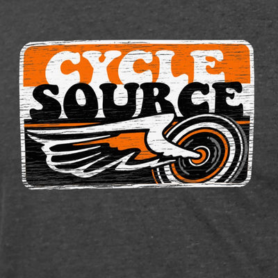 Hot Leathers Men's Official Cycle Source Magazine Source Stripes Logo, Charcoal - American Legend Rider