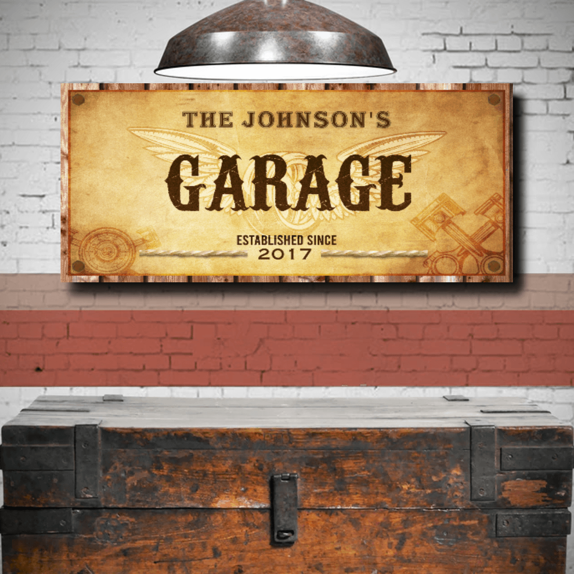 Custom Vintage Garage Sign, Ready to Hang - American Legend Rider
