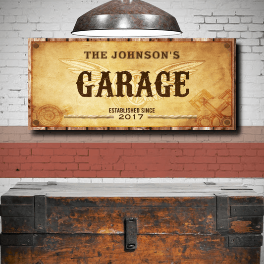 Custom Vintage Garage Sign, Ready to Hang - American Legend Rider