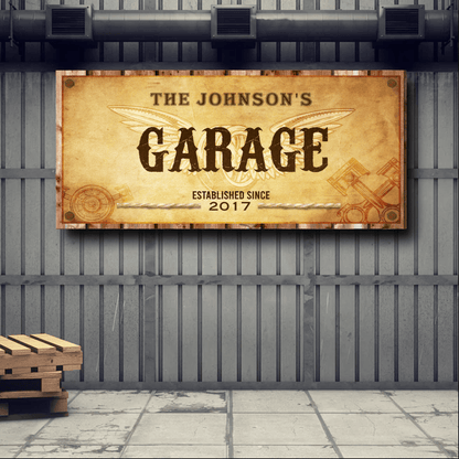 Custom Vintage Garage Sign, Ready to Hang - American Legend Rider