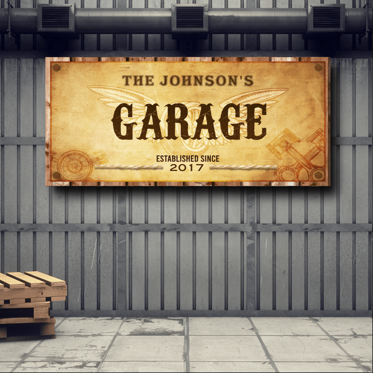 Custom Vintage Garage Sign, Ready to Hang - American Legend Rider