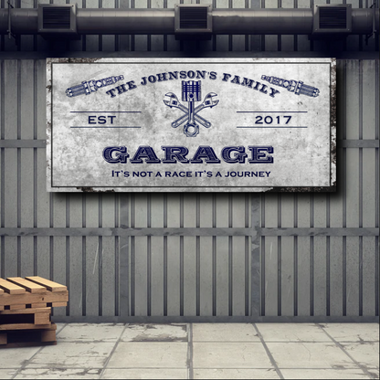It's Not a Race, It's a Journey Garage Sign, Ready to Hang