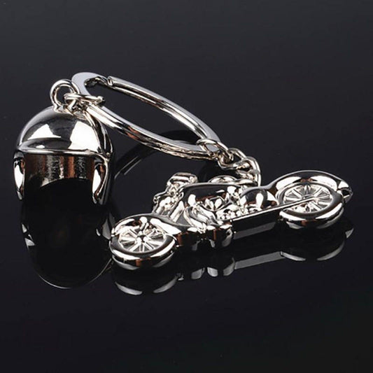 Motorcycle with Helmet Keychain - American Legend Rider
