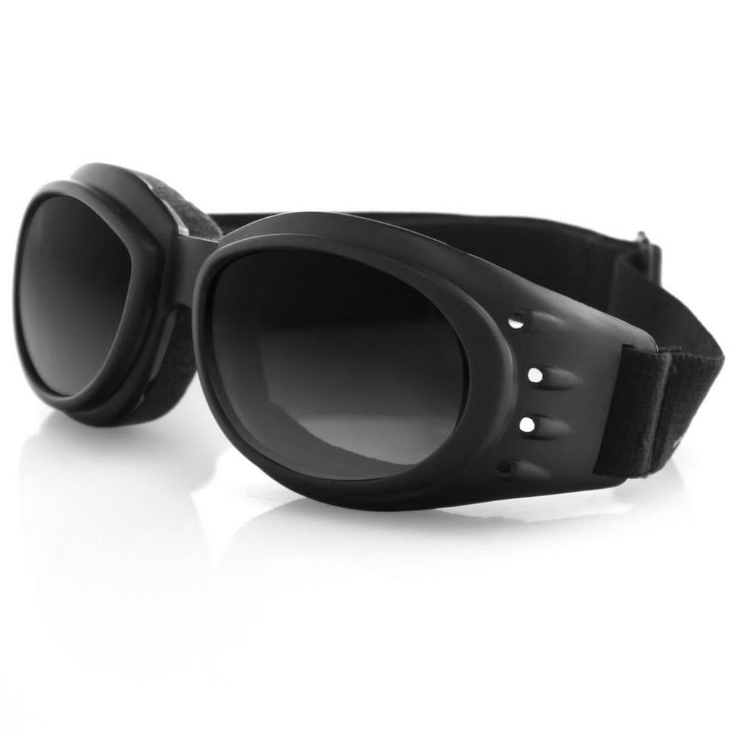 Bobster Cruiser 2 Interchangeable Riding Goggles, Rubber Black Matte Frame, 3 Polycarbonate Lenses: Amber, Clear, Smoke