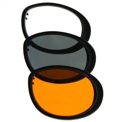 Bobster Cruiser 2 Interchangeable Riding Goggles, Rubber Black Matte Frame, 3 Polycarbonate Lenses: Amber, Clear, Smoke - American Legend Rider