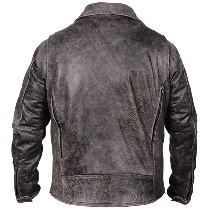 Vance Men's Black Premium Leather Beltless Mcj W/dual Gun Pockets & Z/o Liner With Adjustable Collars