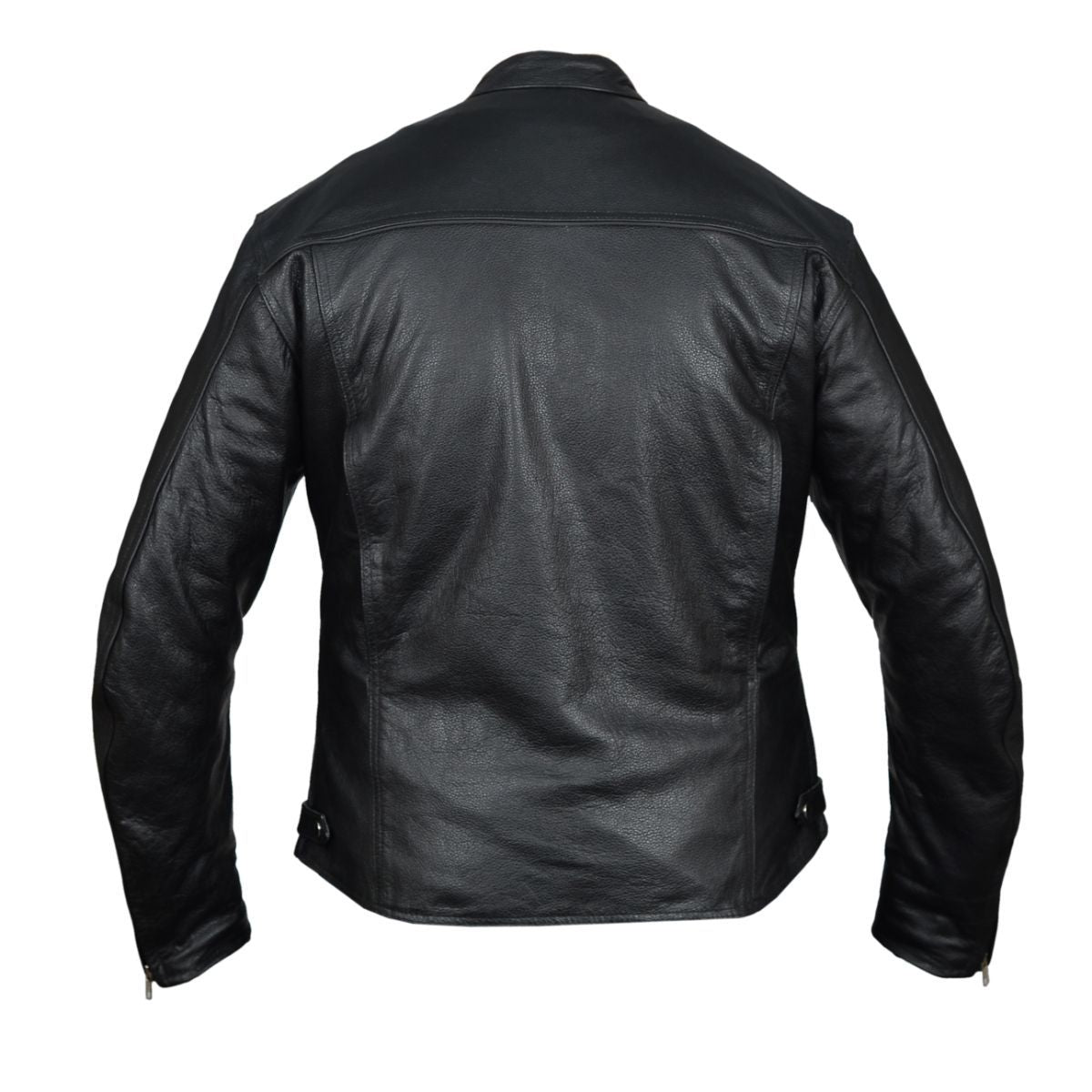 Vance Leather High Mileage Men's Black Vented Premium Leather Scooter Jacket