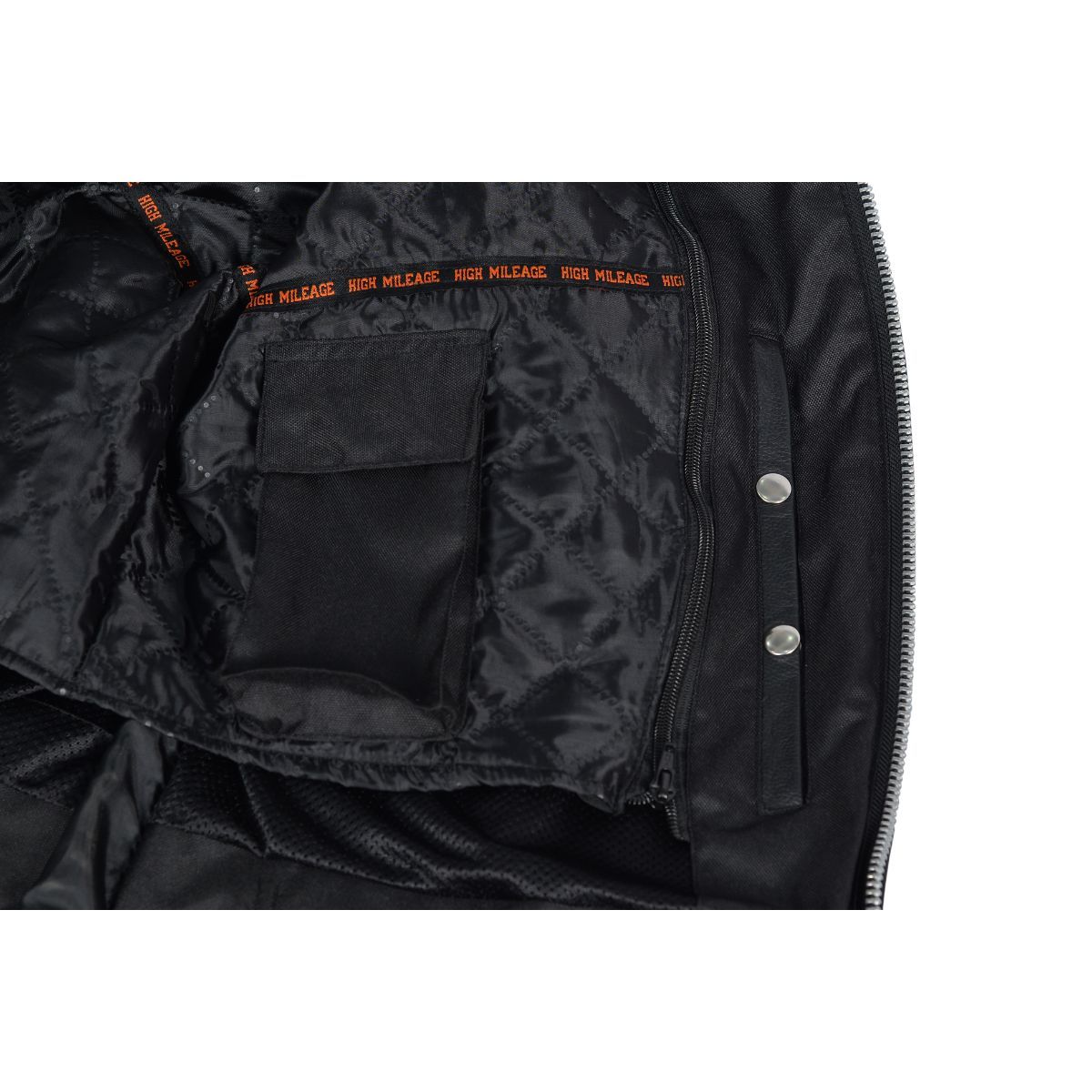 Vance Leather High Mileage Men's Black Vented Premium Leather Scooter Jacket