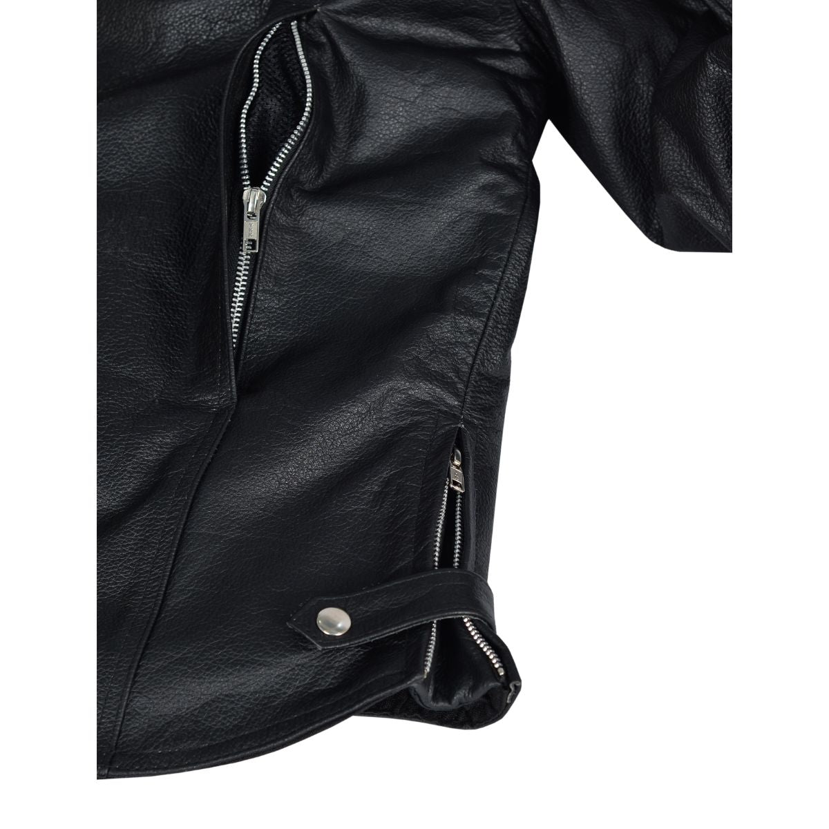 Vance Leather High Mileage Men's Black Vented Premium Leather Scooter Jacket