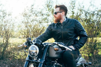 First Manufacturing Commuter - Men's Motorcycle Leather Jacket, Black - American Legend Rider