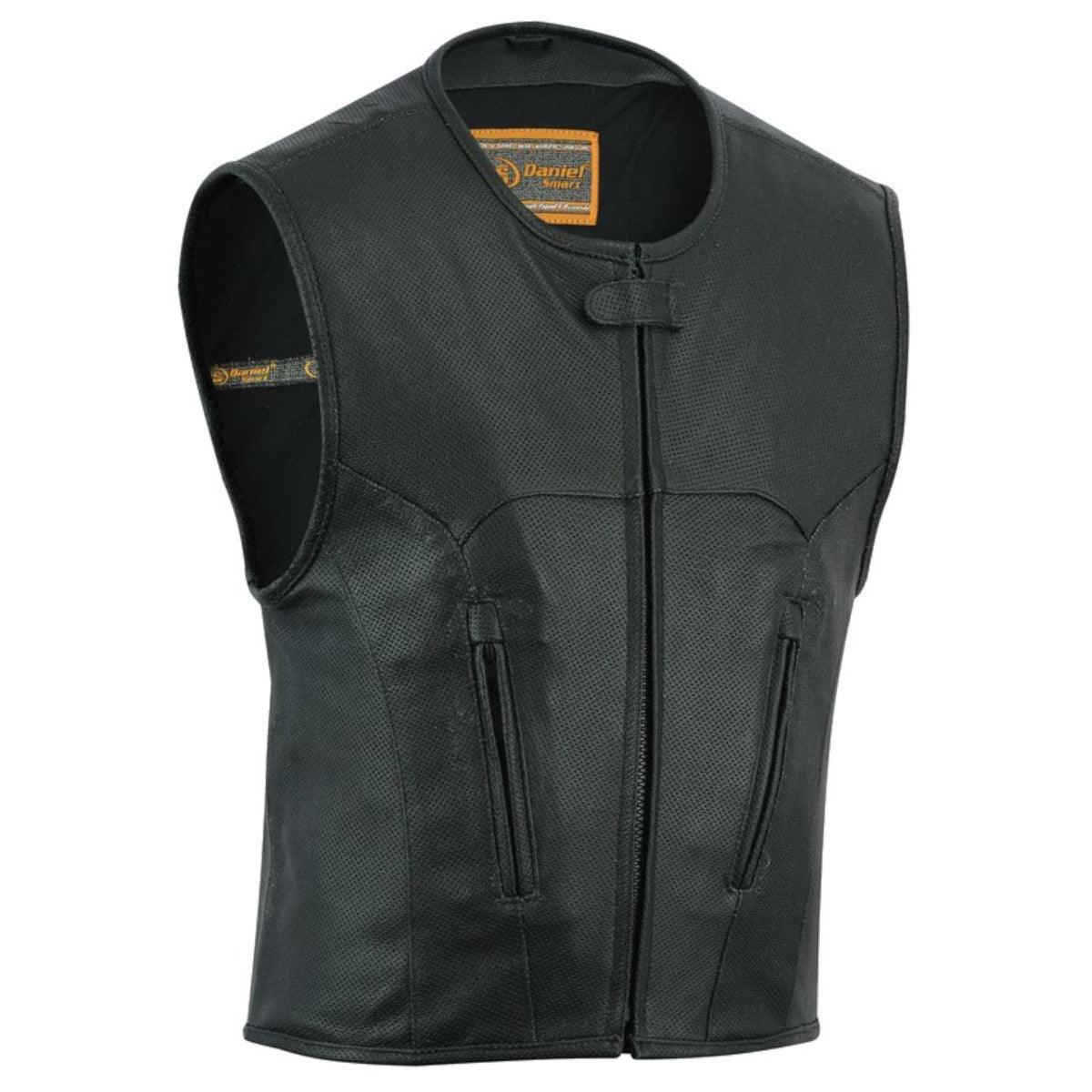 Daniel Smart Men's Updated Perforated SWAT Team Style Vest, Black - American Legend Rider