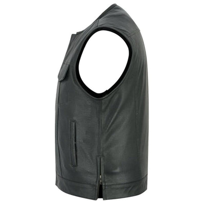 Daniel Smart Men’s Premium Perforated Single Back Panel Concealment Vest w/o Collar - American Legend Rider