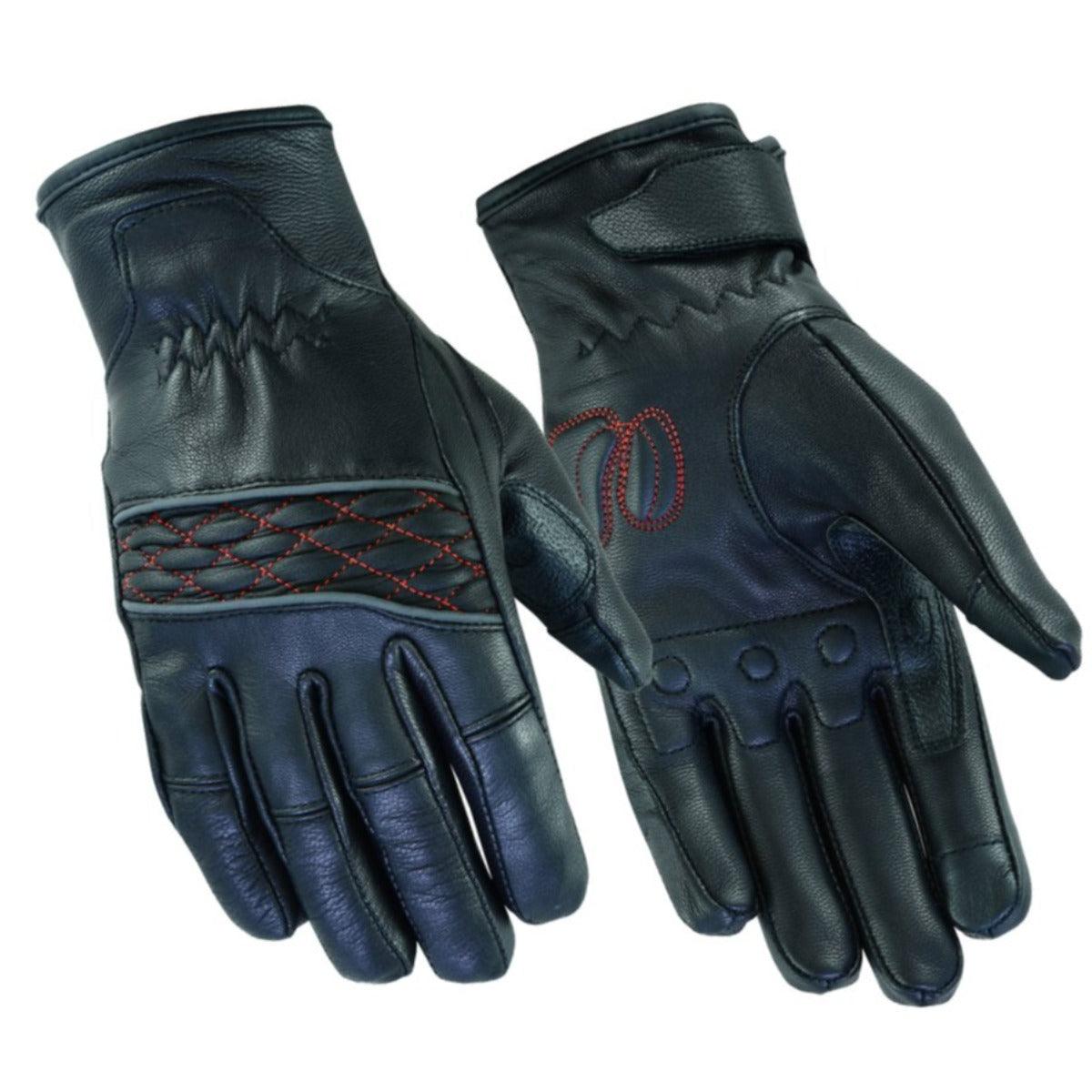 Daniel Smart Women's Cruiser Gloves, Black/Red - American Legend Rider