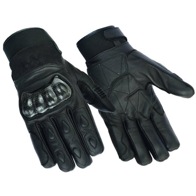 Daniel Smart Men's Leather/Textile Performance Gloves, Black - American Legend Rider
