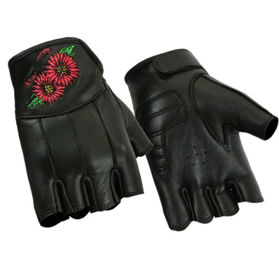 Daniel Smart Women’s Embroidered Fingerless Gloves - American Legend Rider