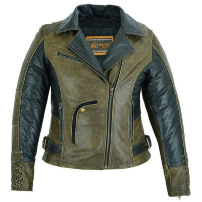 Daniel Smart Must Ride Motorcycle Leather Jacket Two Tone - American Legend Rider