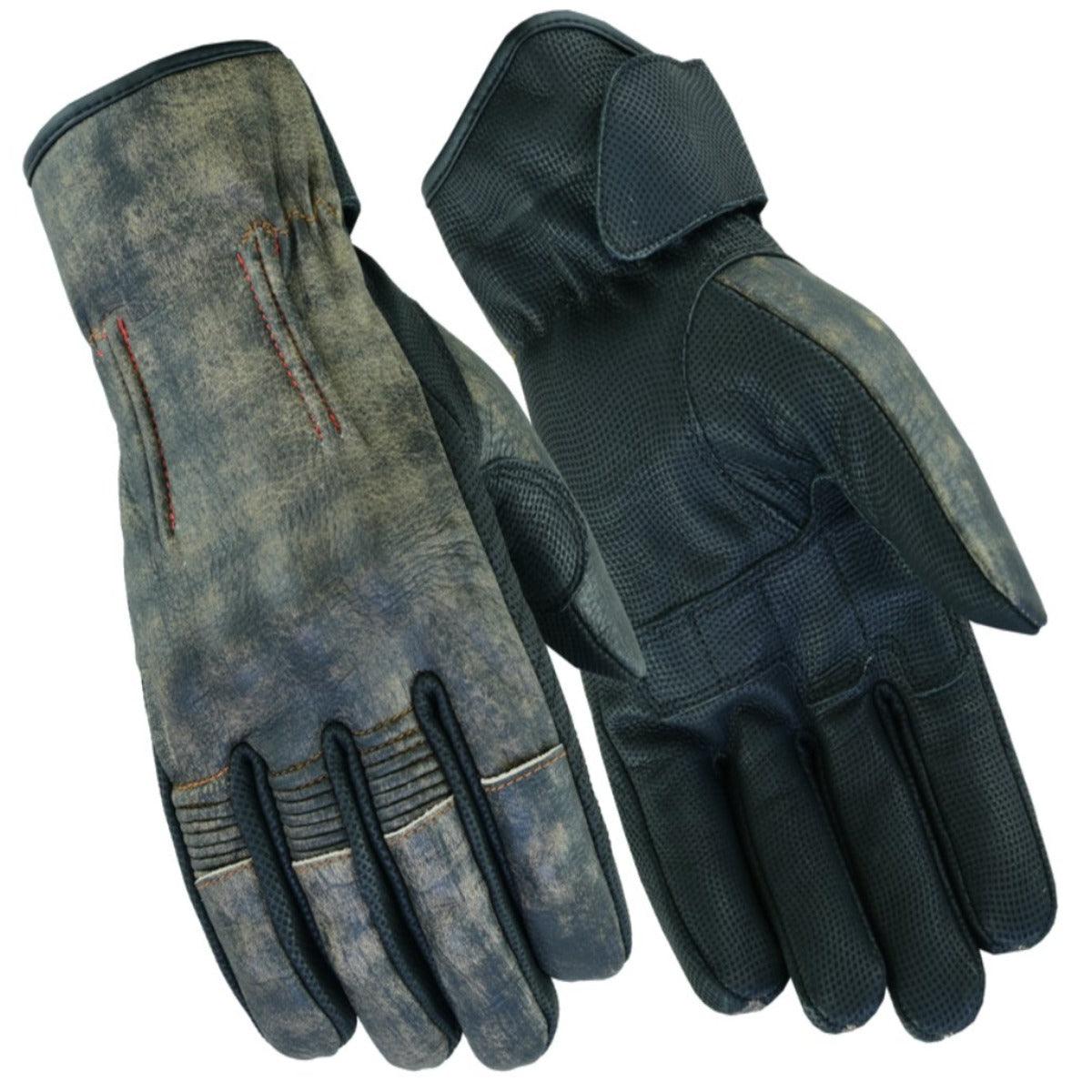 Daniel Smart Men's Feature-Packed Rakish Gloves, Washed-Out Brown - American Legend Rider