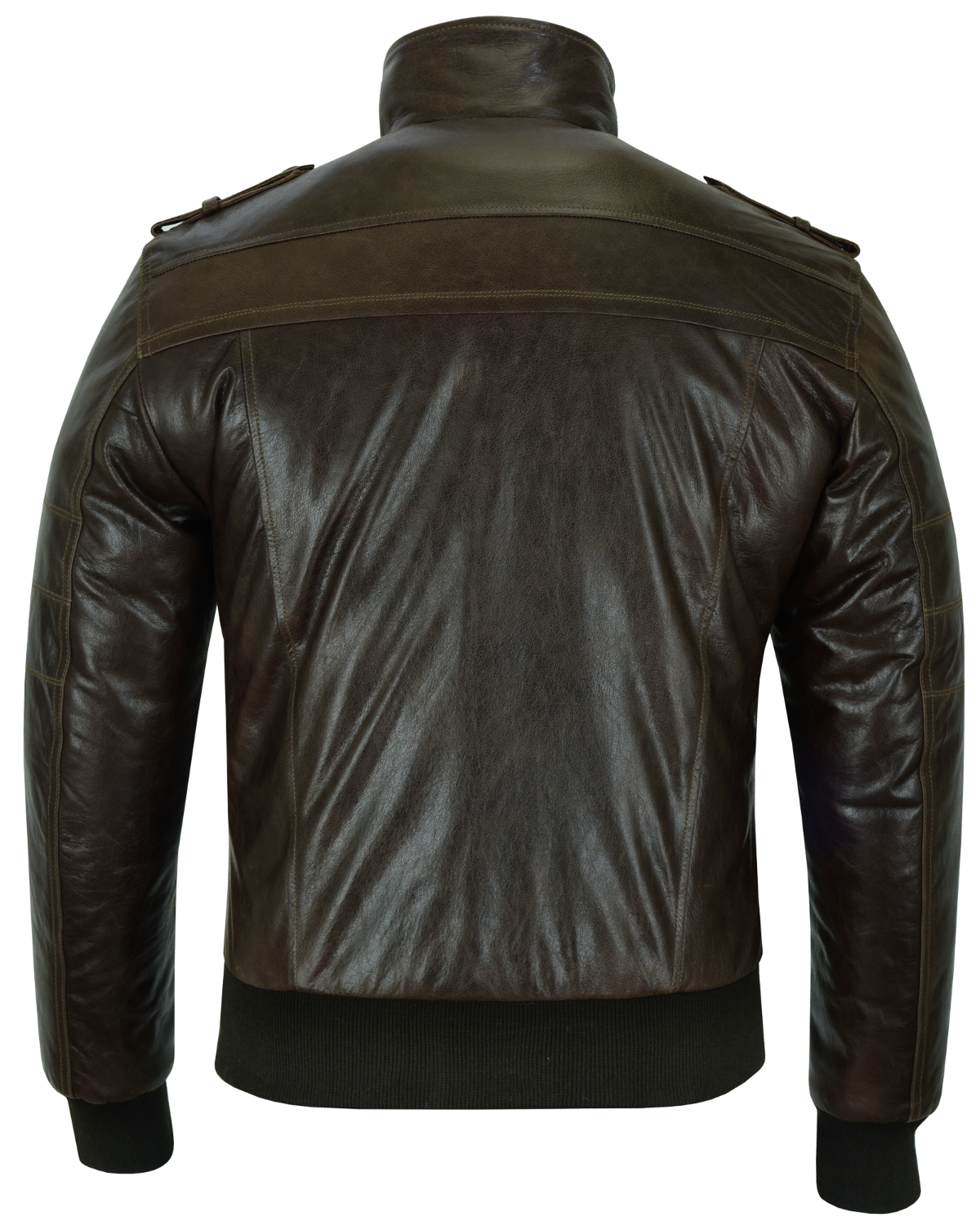Vance Leather Men's Vincent Brown Waxed Premium Cowhide Motorcycle Leather Jacket w/Removeable Hoodie