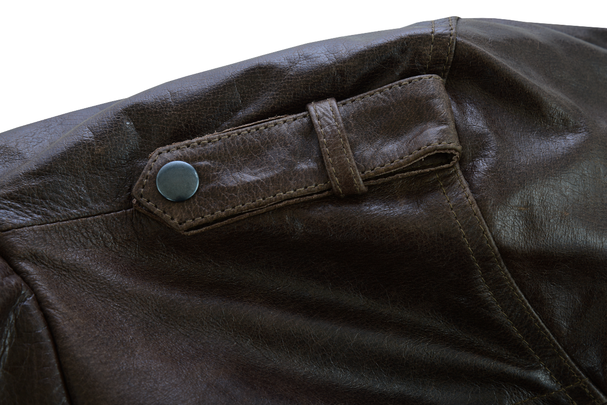 Vance Leather Men's Vincent Brown Waxed Premium Cowhide Motorcycle Leather Jacket w/Removeable Hoodie