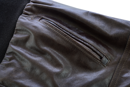 Vance Leather Men's Vincent Brown Waxed Premium Cowhide Motorcycle Leather Jacket w/Removeable Hoodie