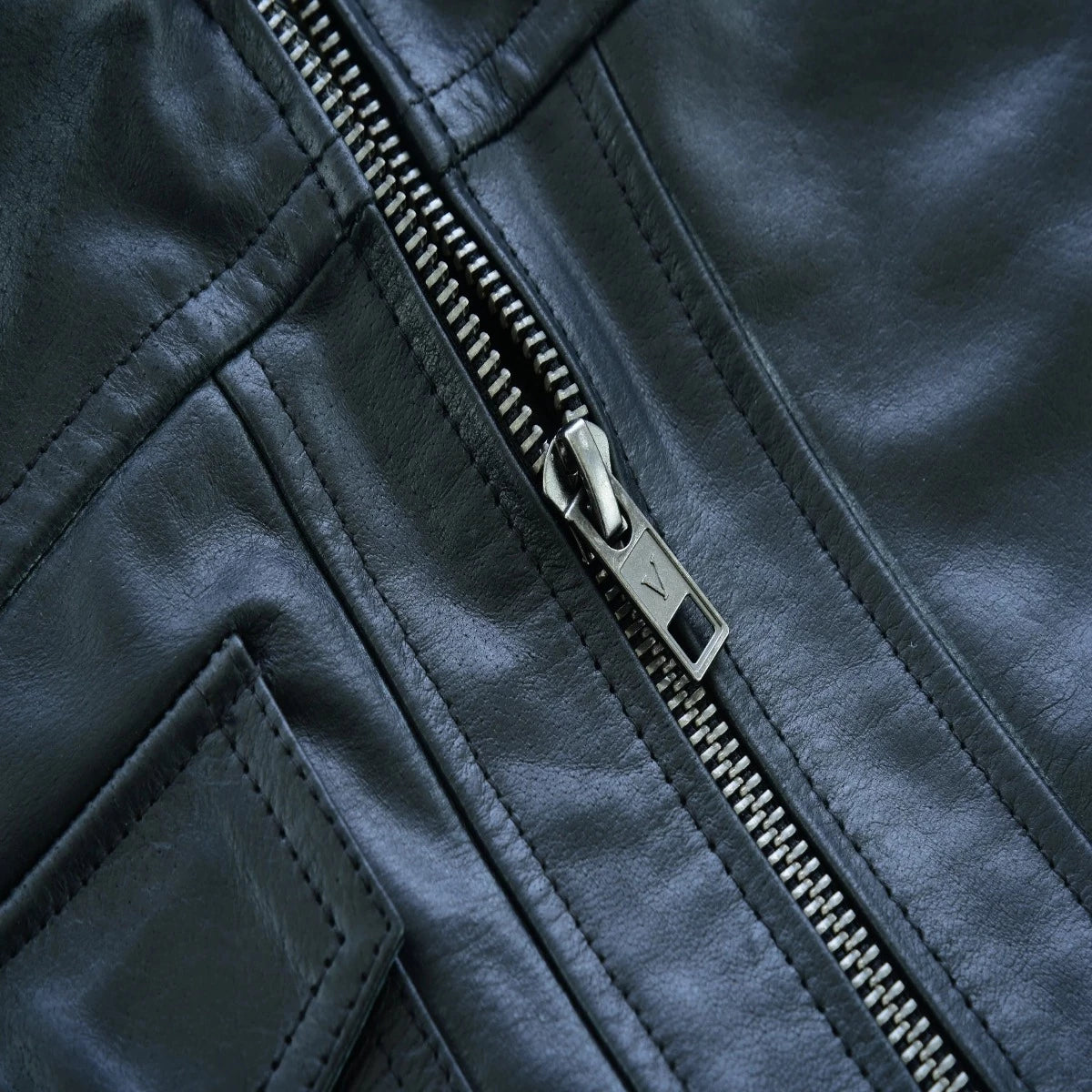 Vance Bomber Cowhide Leather Jacket with Removeable Hood