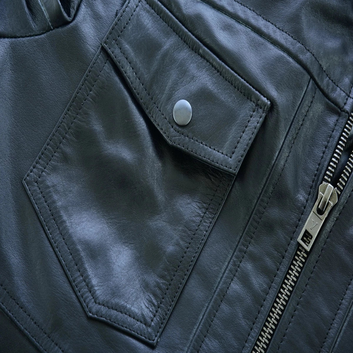 Vance Bomber Cowhide Leather Jacket with Removeable Hood