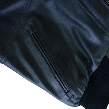 Vance Bomber Cowhide Leather Jacket with Removeable Hood