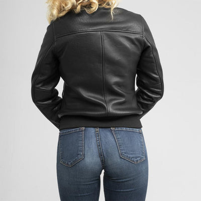 First Manufacturing Dani - Women's Leather Bomber Jacket, Black