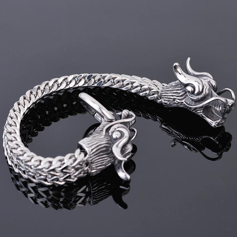 Double Dragon Head Bracelet - 10% Off! | American Legend Rider