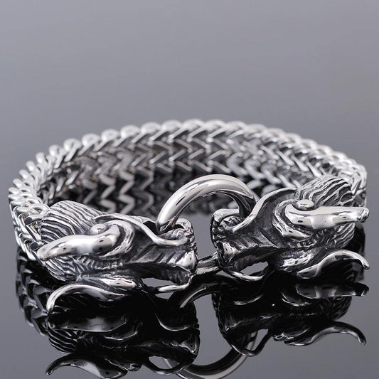 Double Dragon Head Bracelet - American Legend Rider