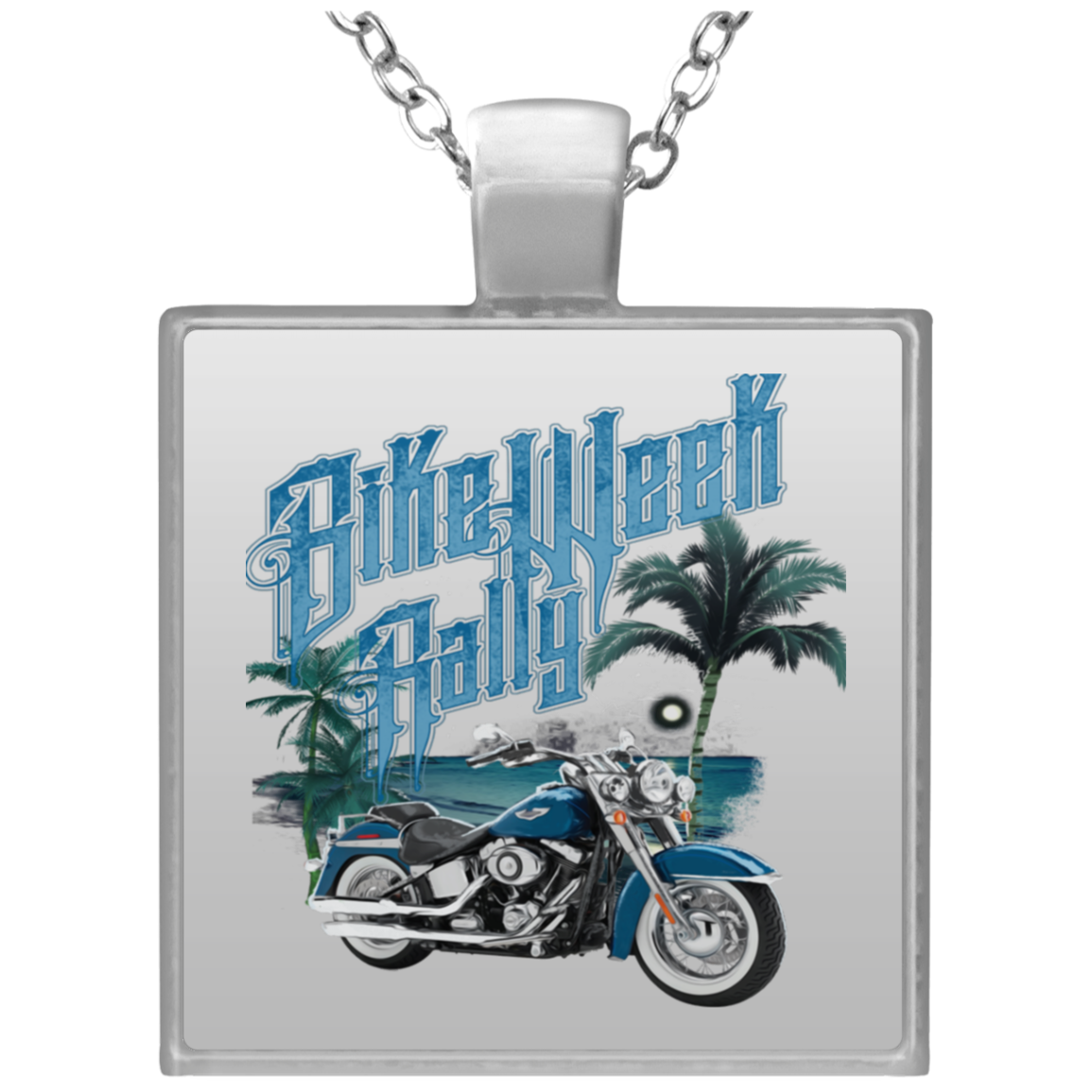Bike Week Rally Square Necklace - American Legend Rider