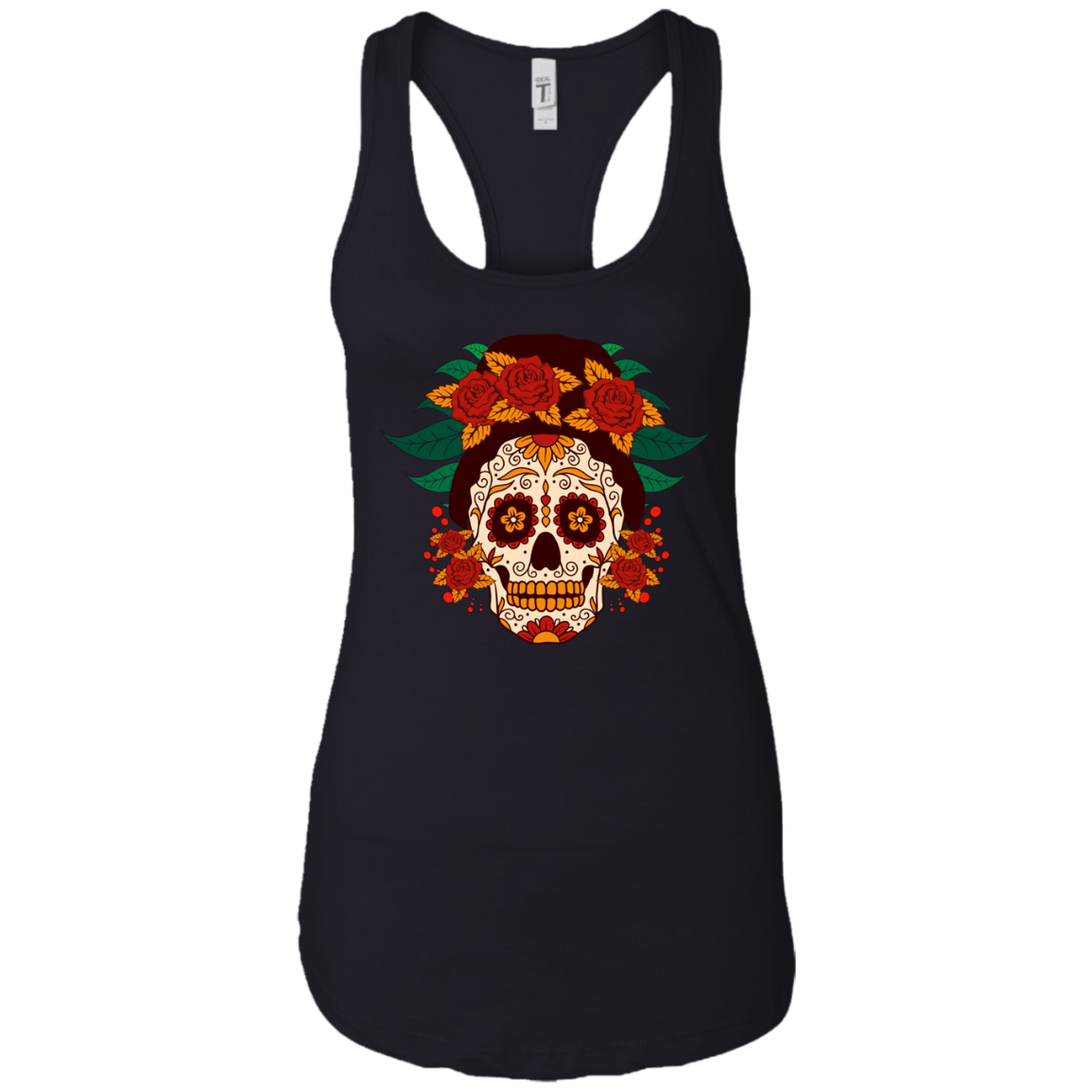 Sugar Skull Roses Tank Top, Cotton/Poly-Jersey - American Legend Rider
