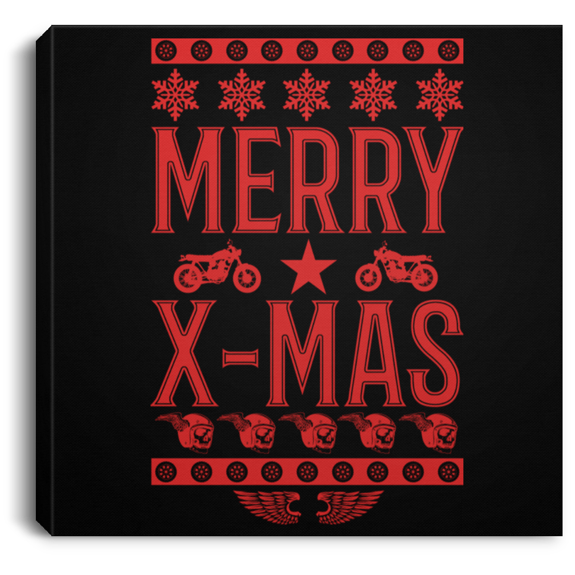 Merry X-Mas Square Canvas Frame .75in