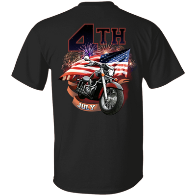 4th of July T-Shirt, Cotton, Black - American Legend Rider
