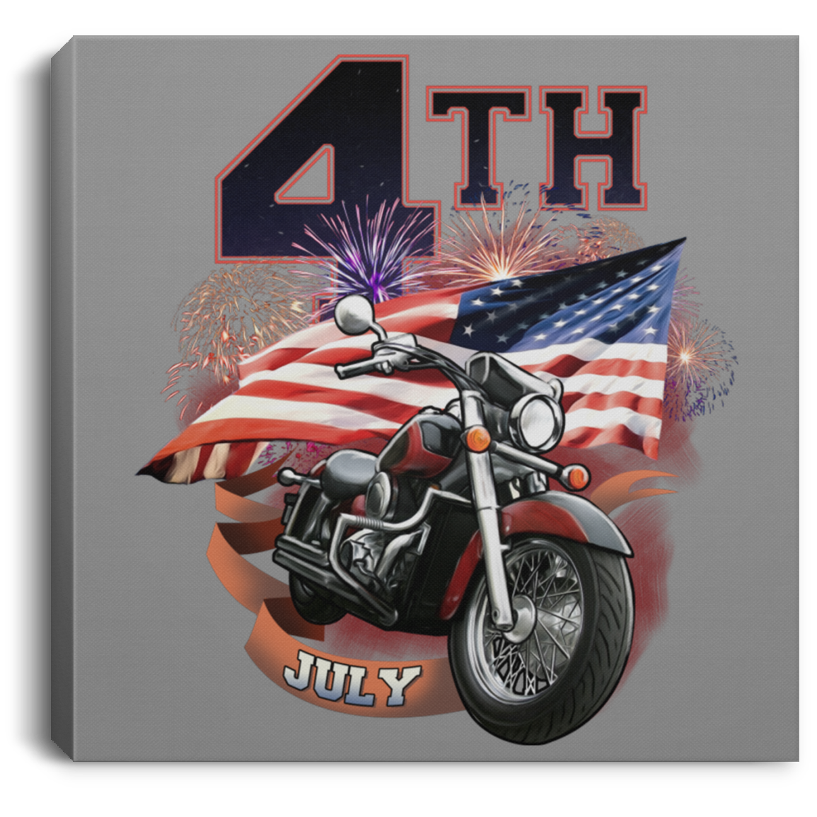 4th of July Square Canvas Frame .75in - American Legend Rider